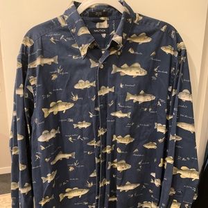 Nautica Long-Sleeve Fish Button Down